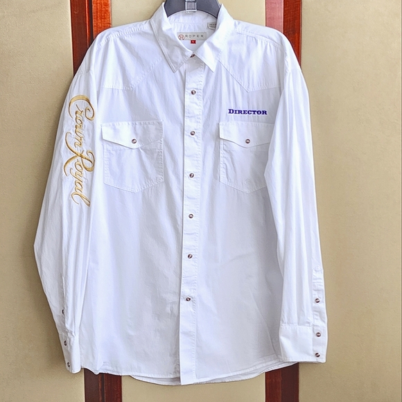 Roper Long Sleeve White Western Shirt Size L - Picture 1 of 12